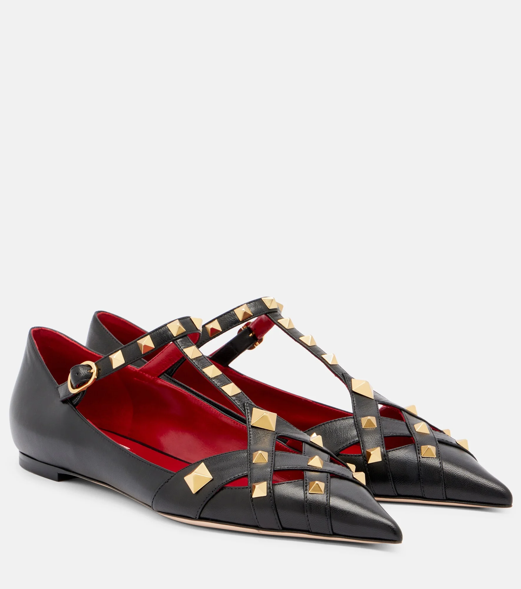 Studdy leather Mary Jane flats - 1