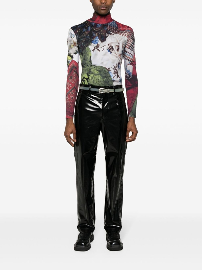FENG CHEN WANG glossy-finish seam-detail trousers outlook