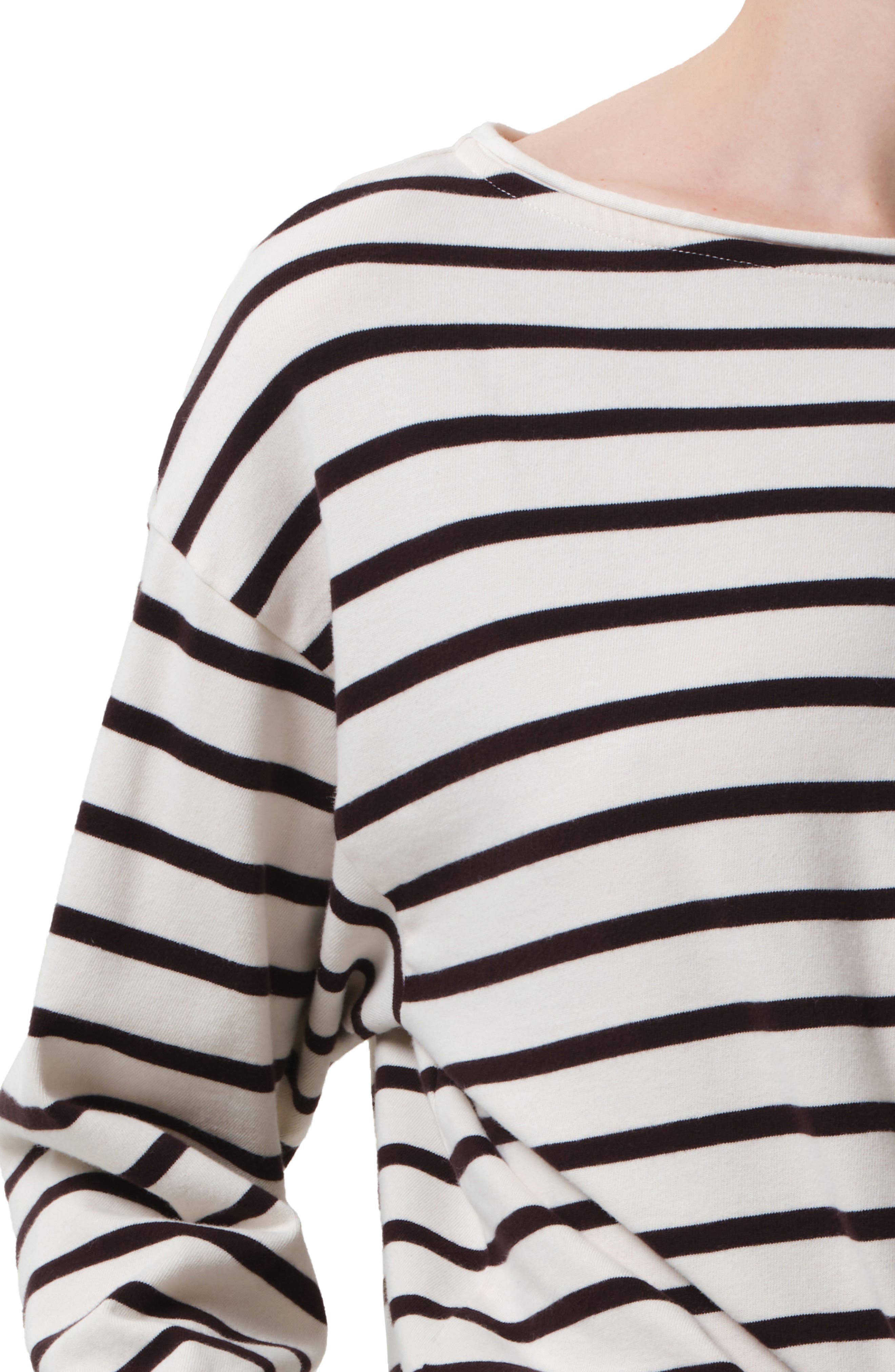 Citizens of Humanity French Sailor Stripe Boat Neck Top in Chocolate Stripe at Nordstrom - 4