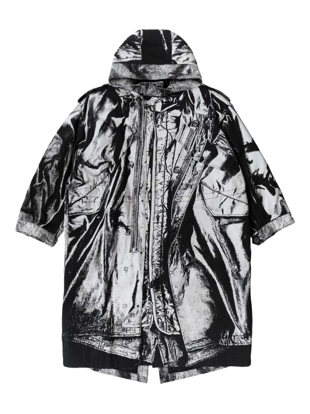 Trompe-print parka - 1