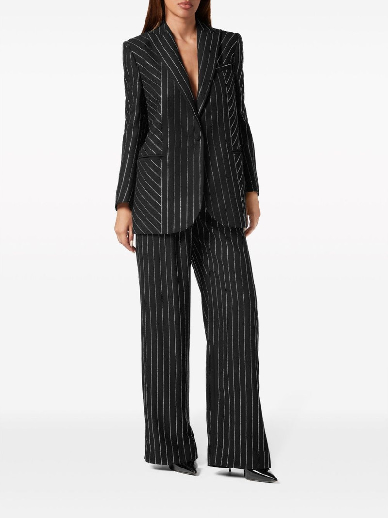PHILIPP PLEIN Cady pinstripe-crystal single-breasted blazer outlook