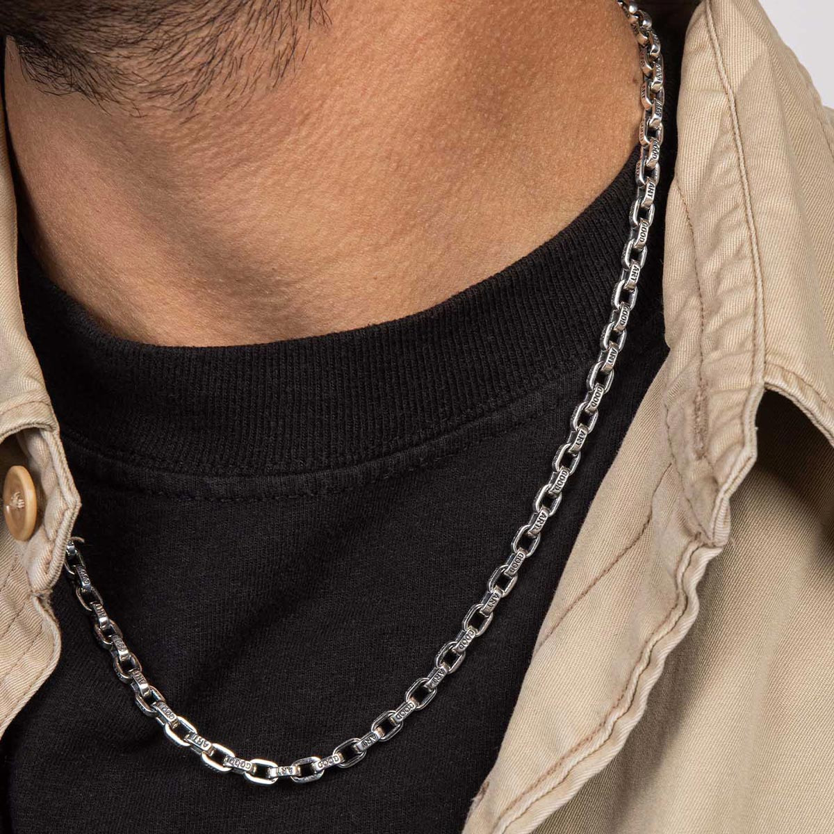 CS-PEQ-21 GOOD ART HLYWD Pequeño A Mano Necklace at 21" - Sterling Silver - 2