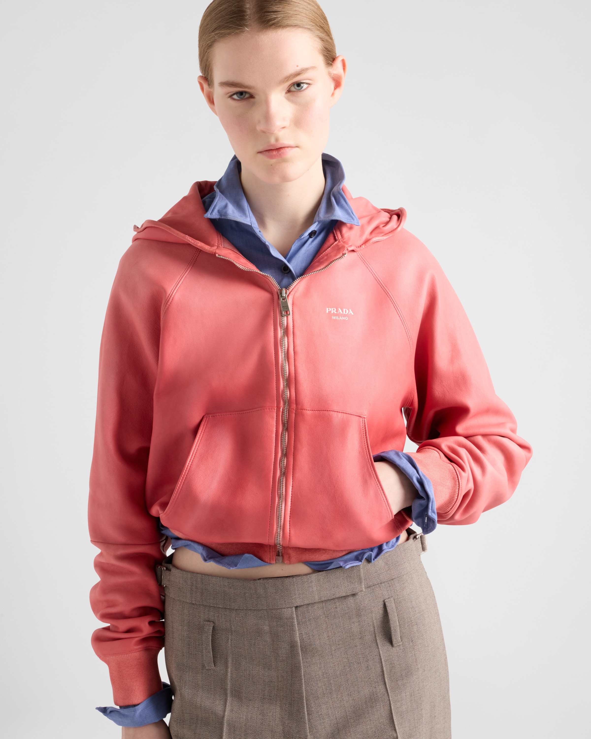 Nappa leather hoodie - 6