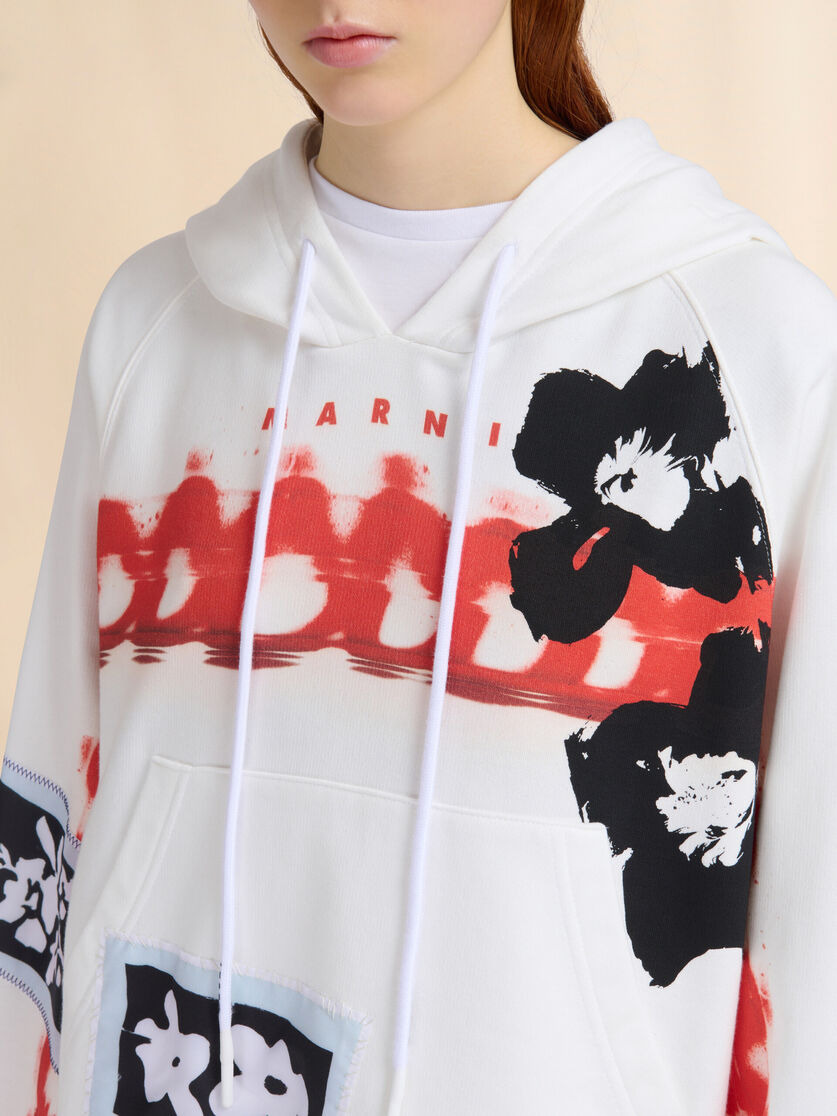 CREAM COTTON HOODIE - 4