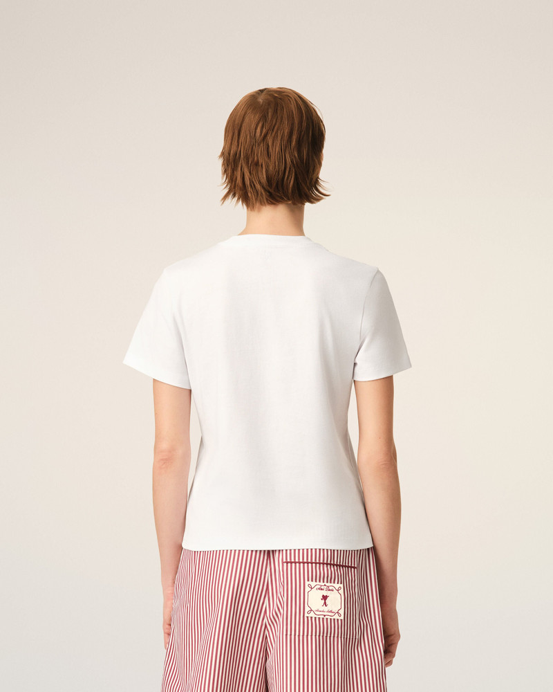 WHITE COTTON T-SHIRT WITH AMI DE COEUR ARROW 5