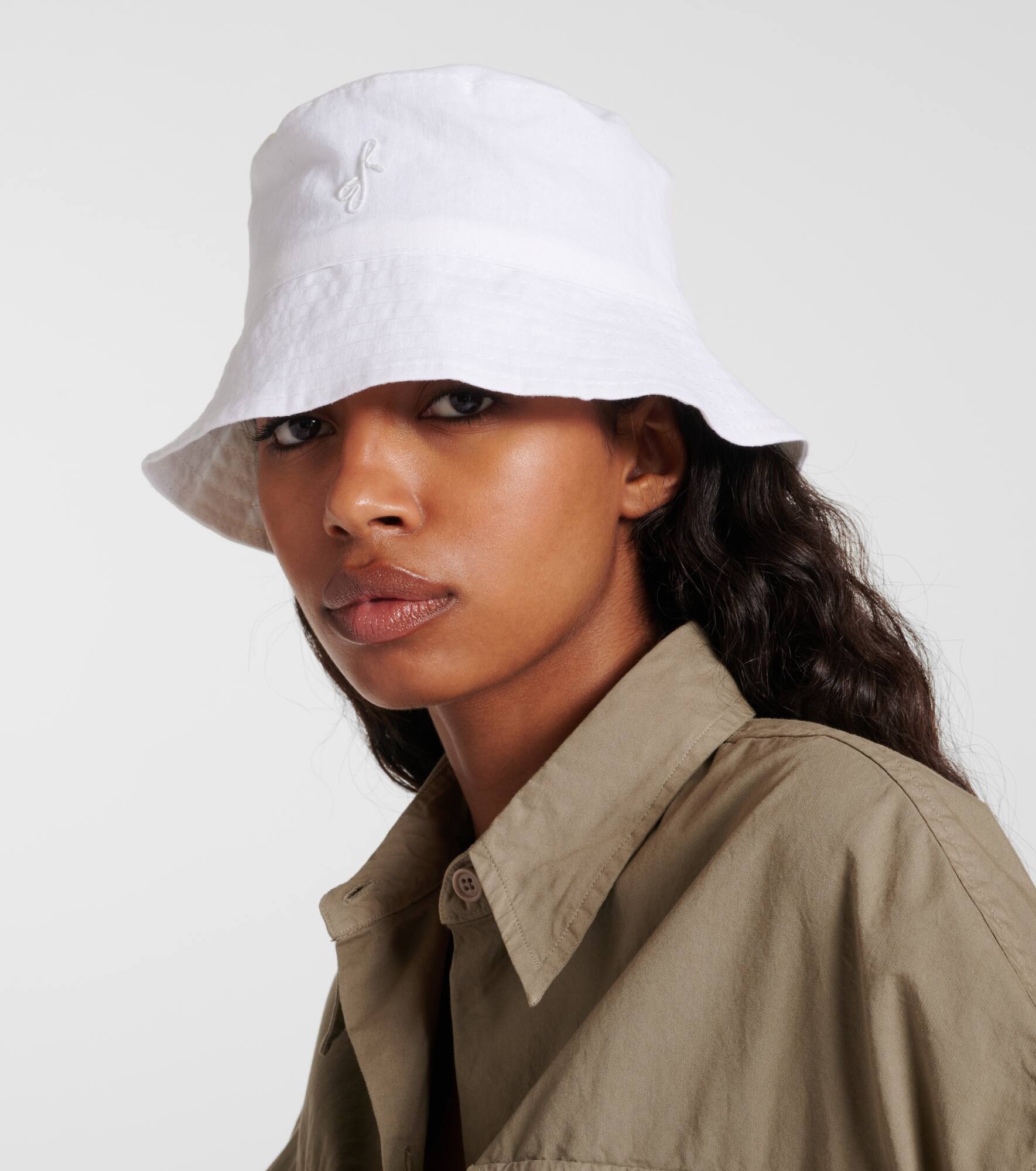 Monogram linen bucket hat - 2