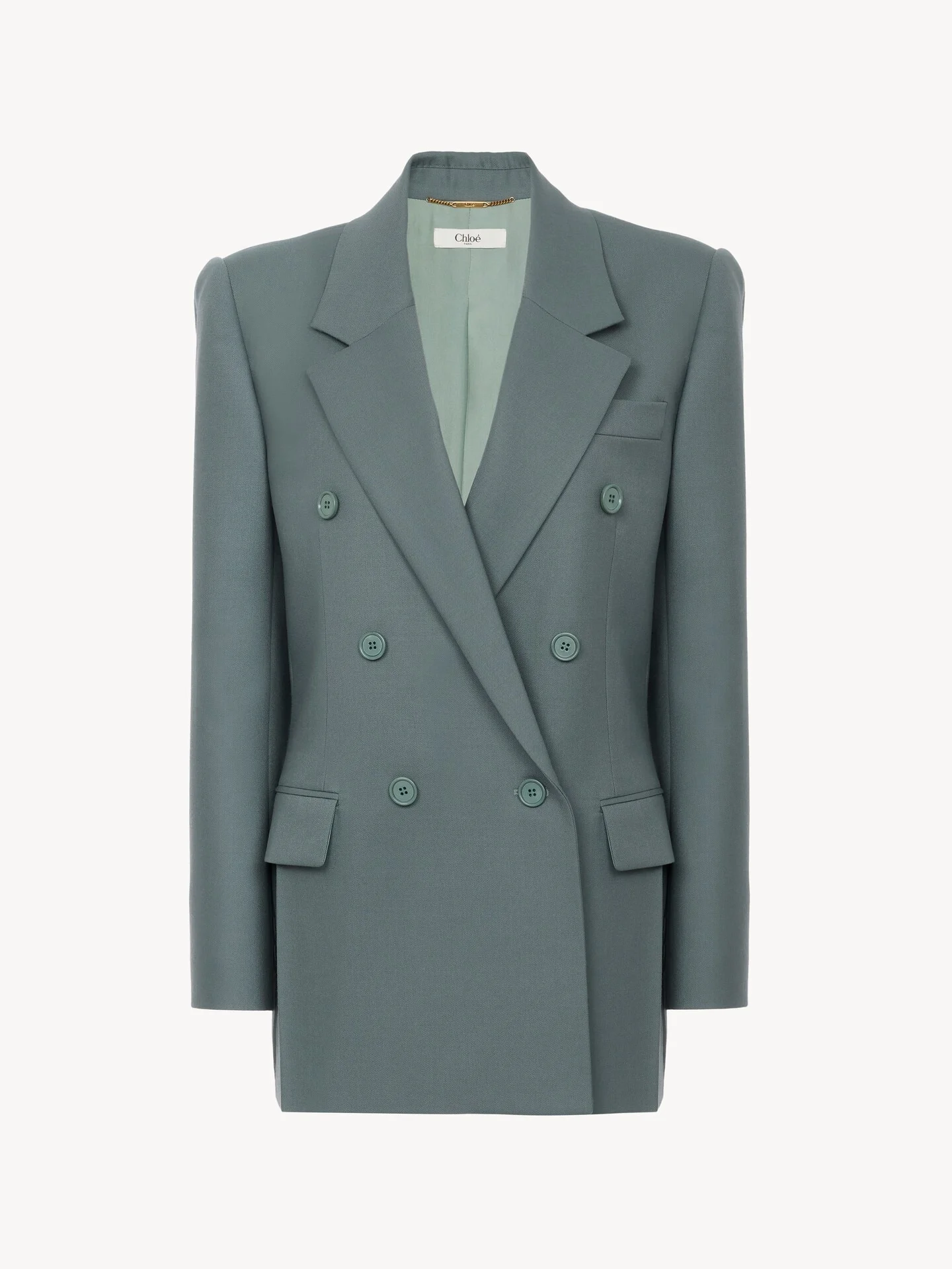 DOUBLE-BREASTED TAILORED JACKET IN WOOL GABARDINE - 1