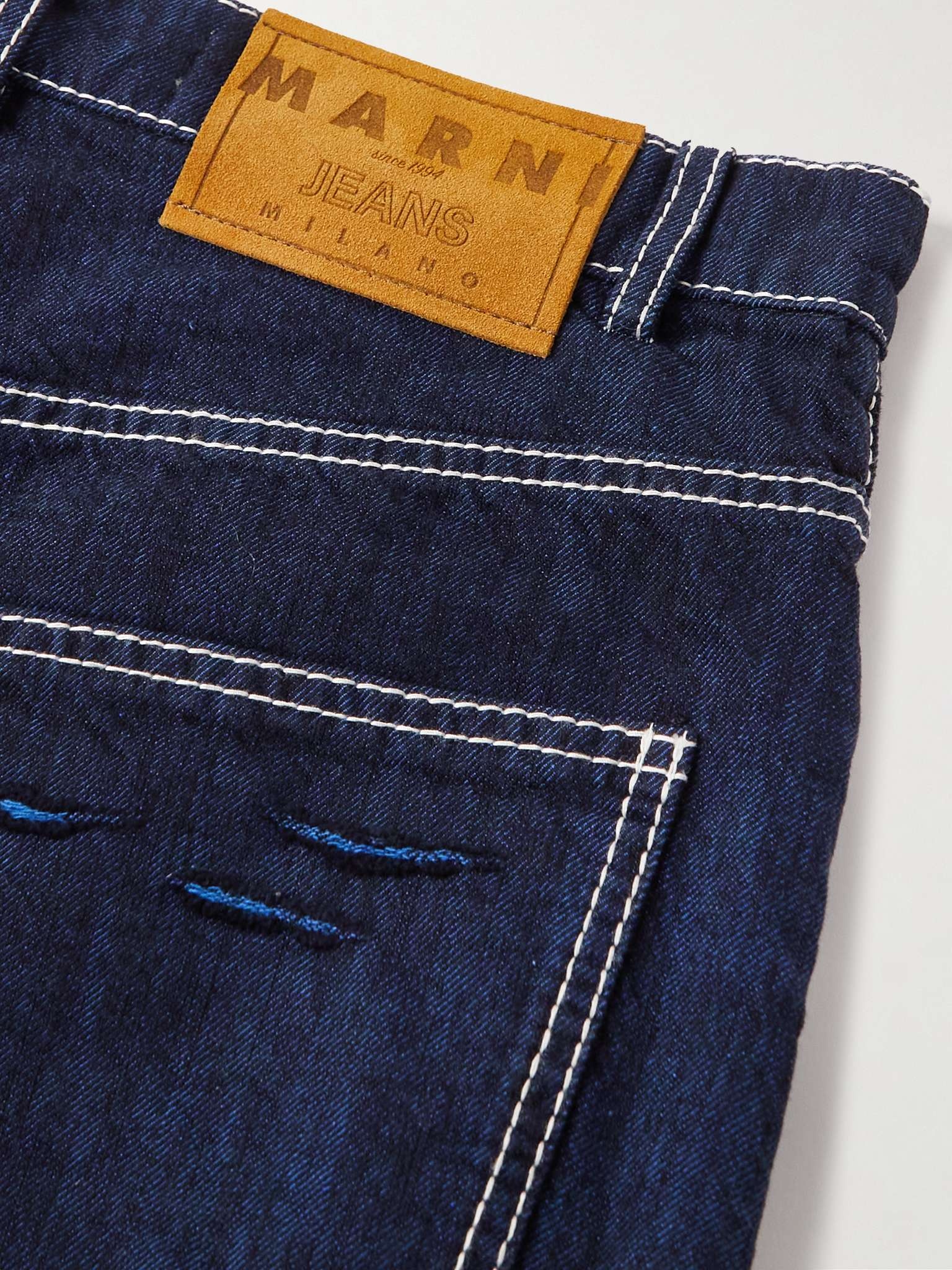 Wide-Leg Distressed Jeans - 5