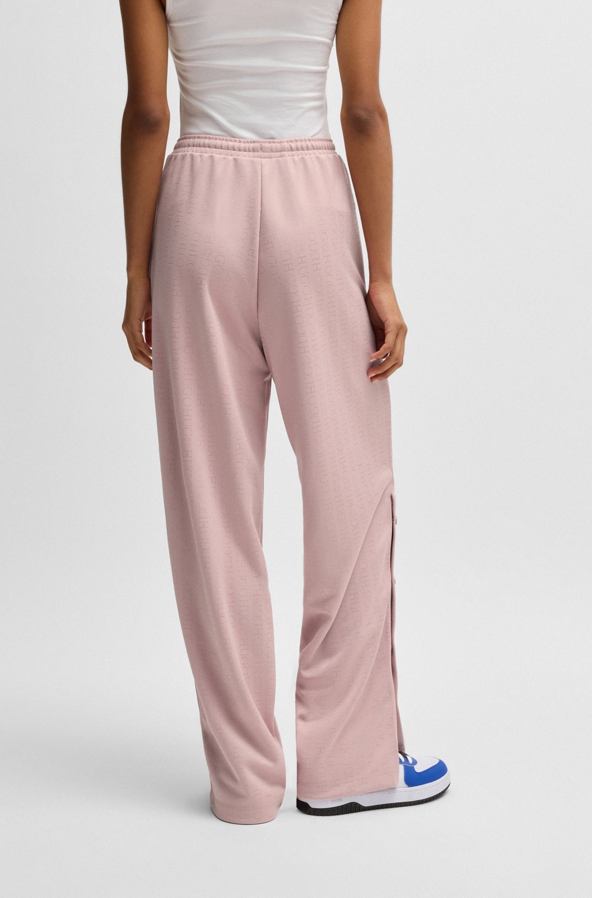 OVERSIZE-FIT TRACKSUIT BOTTOMS WITH LOGO JACQUARD - 4