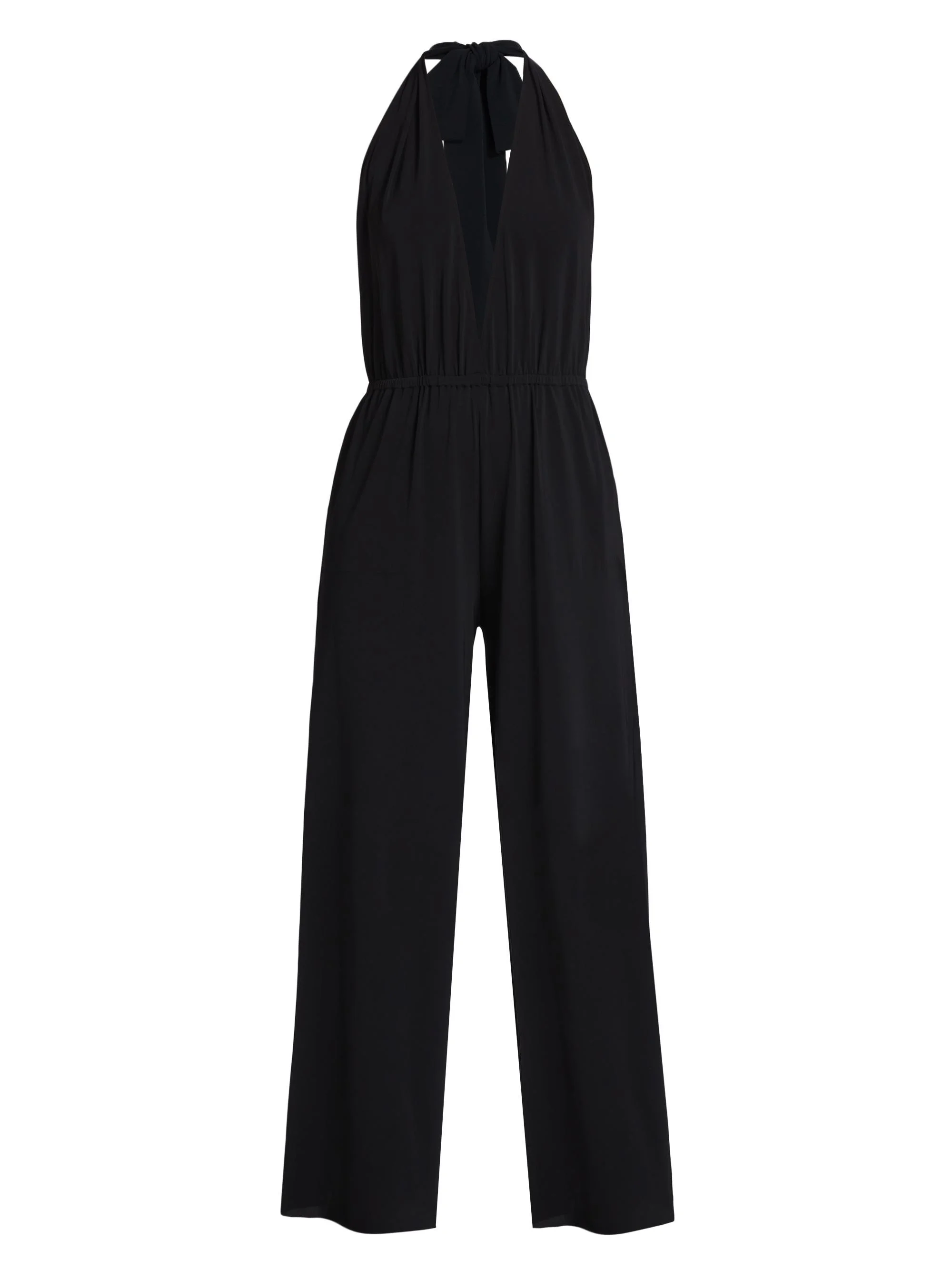 Women's Abby Halter Plunge Jumpsuit - Noir - 1