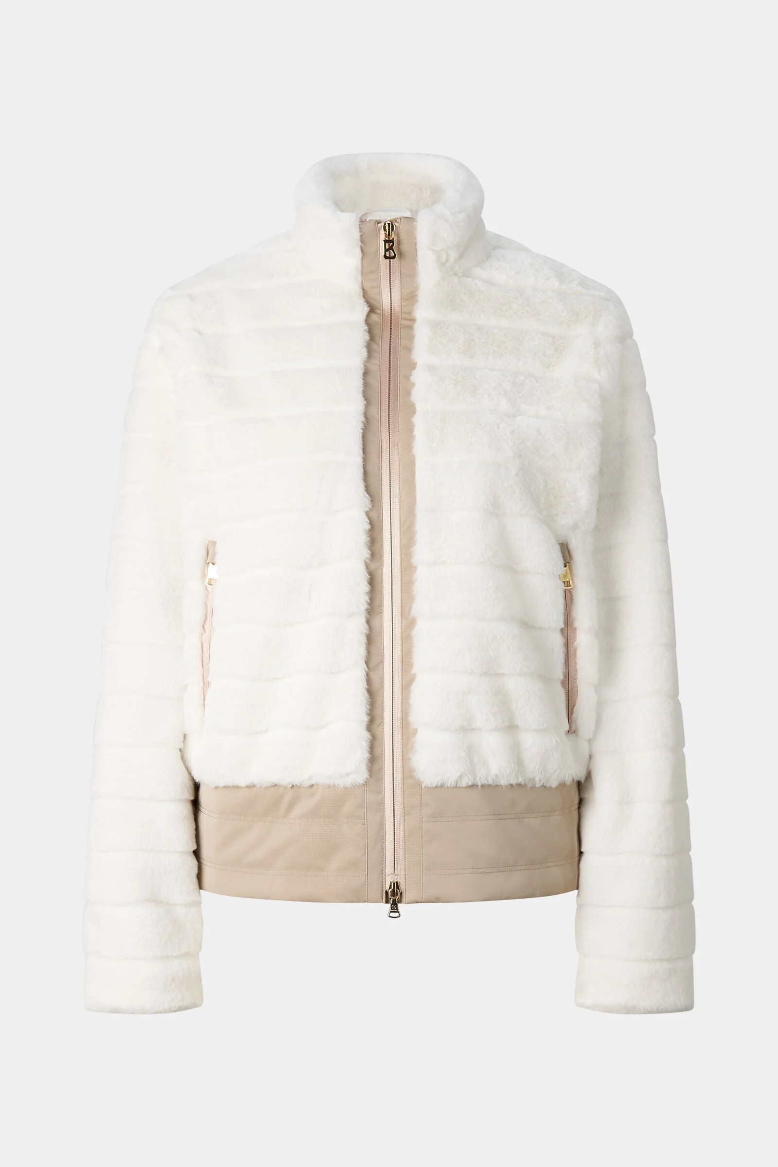 Valesca Faux Fur Jacket in Off-White/Beige - 1