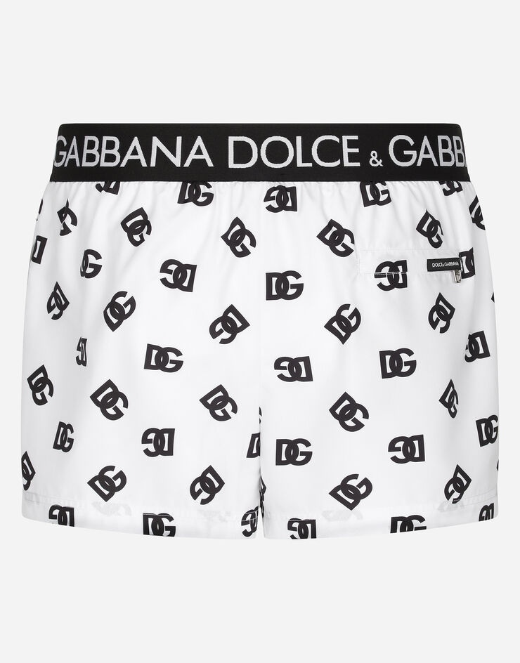Short swim trunks with all-over DG print - 1