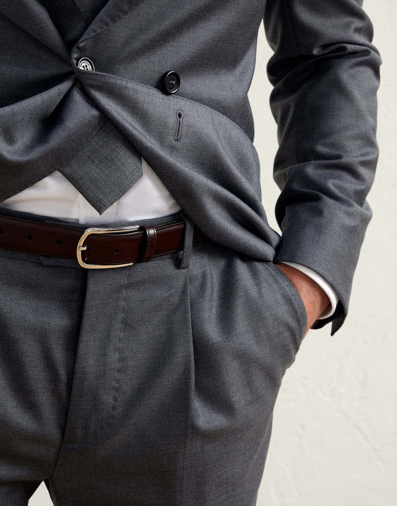 Brunello Cucinelli Calfskin belt with rounded buckle outlook