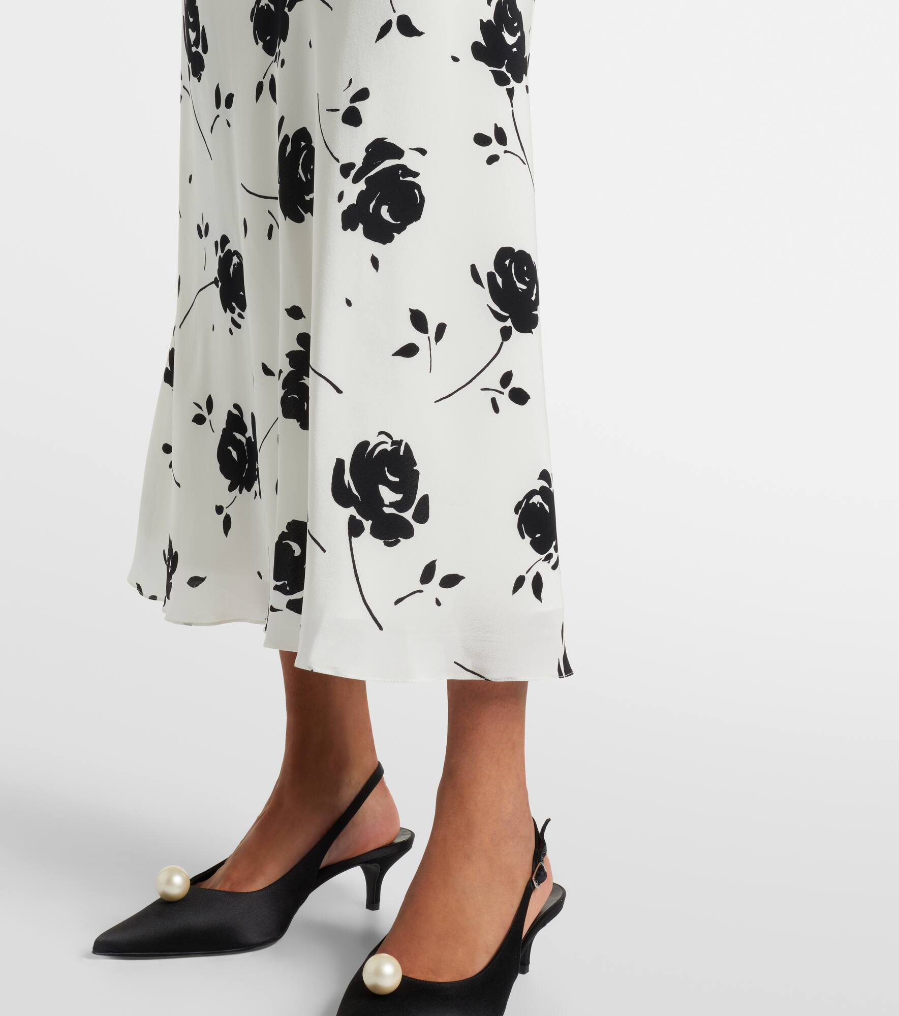 Floral silk midi dress - 7