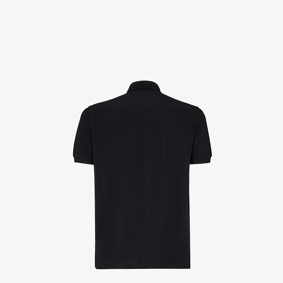 Black piqué polo shirt - 2