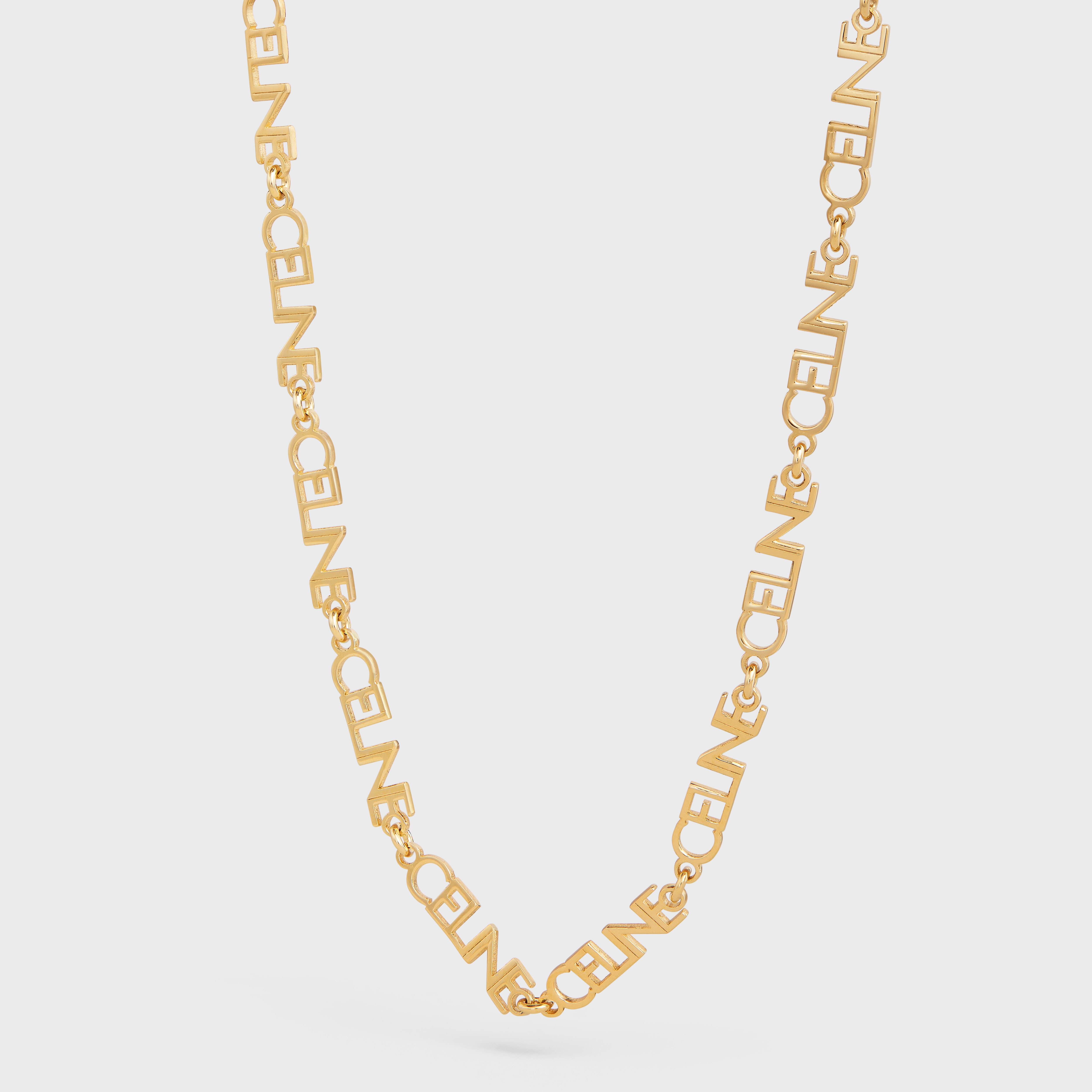 Celine Multi Logo Necklace in Brass with Gold Finish - 2