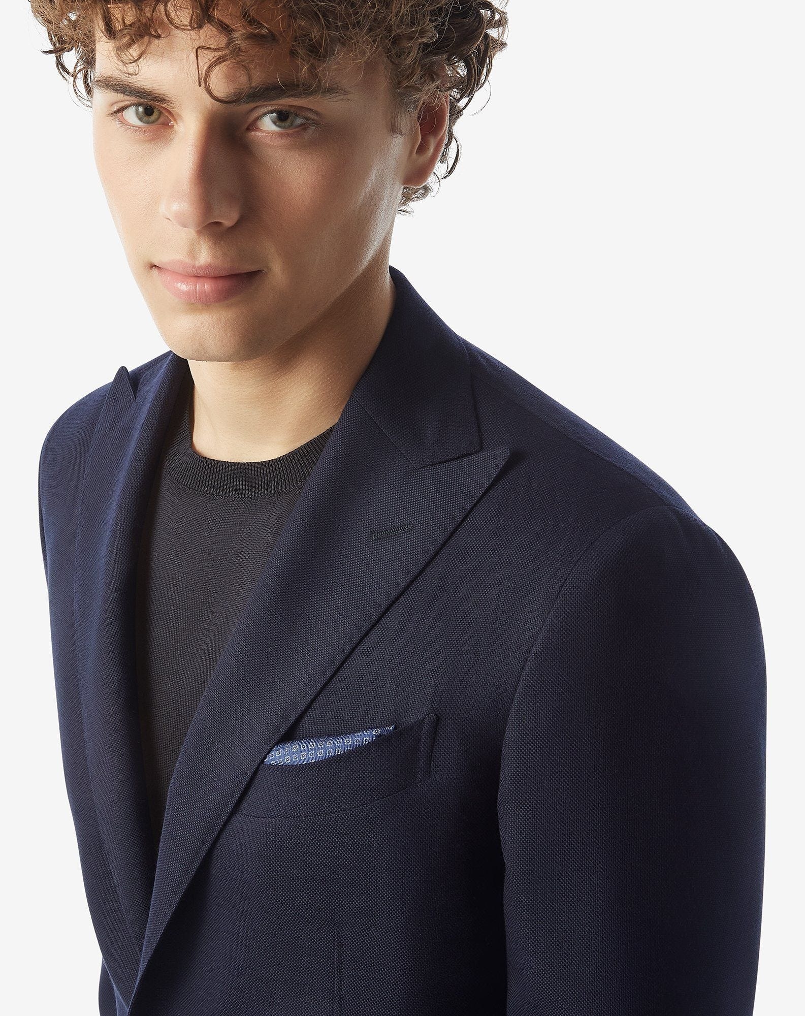 Navy blue pure wool jacket - 4
