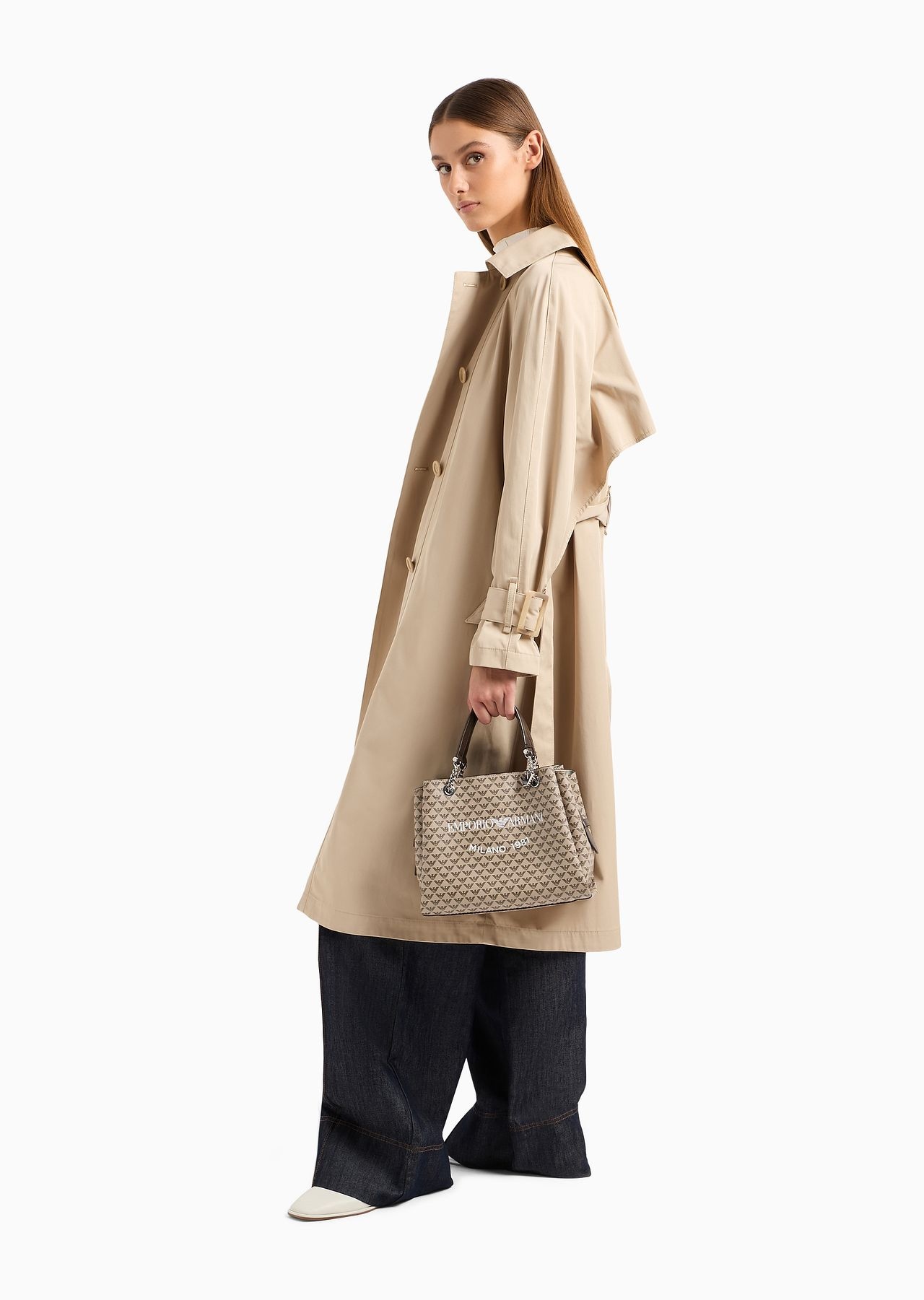 All-over eagle handbag with Milano 1981 logo print - 6