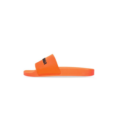 BALENCIAGA Men's Pool Slide Sandal in Fluo Orange outlook