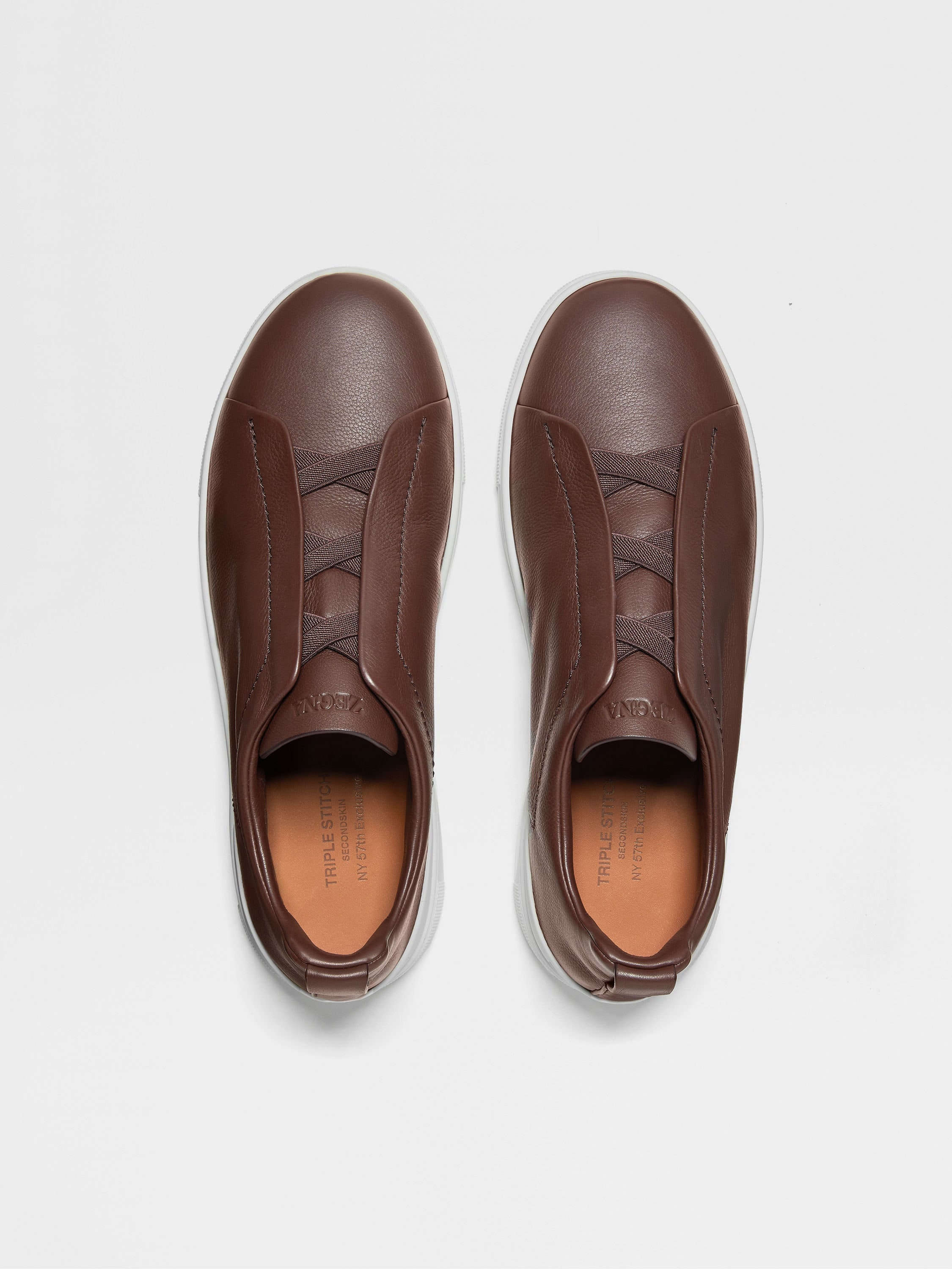 REDDISH BROWN TRIPLE STITCH™ SECONDSKIN SNEAKERS - 3
