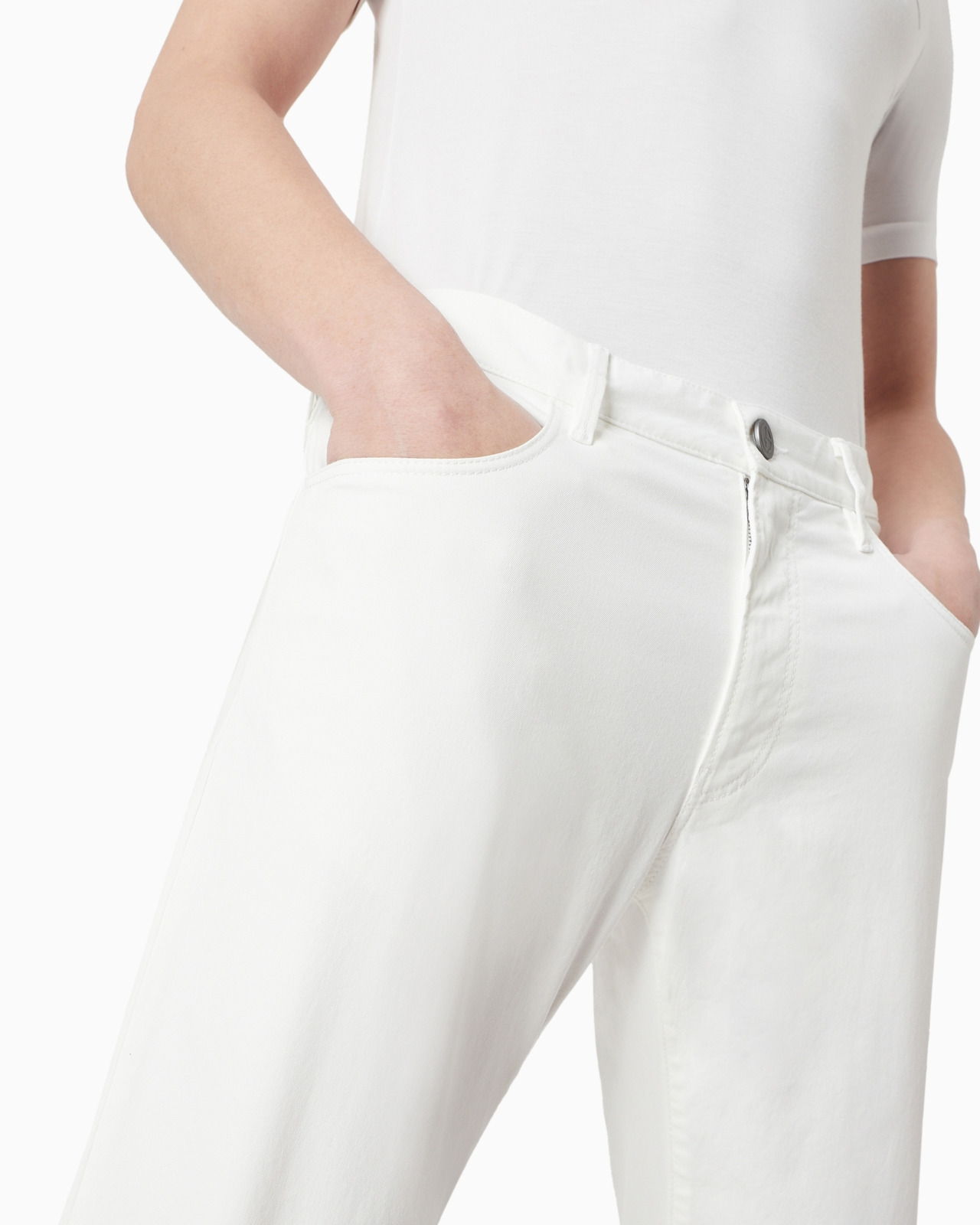 Regular-fit, five-pocket trousers in stretch cotton - 5