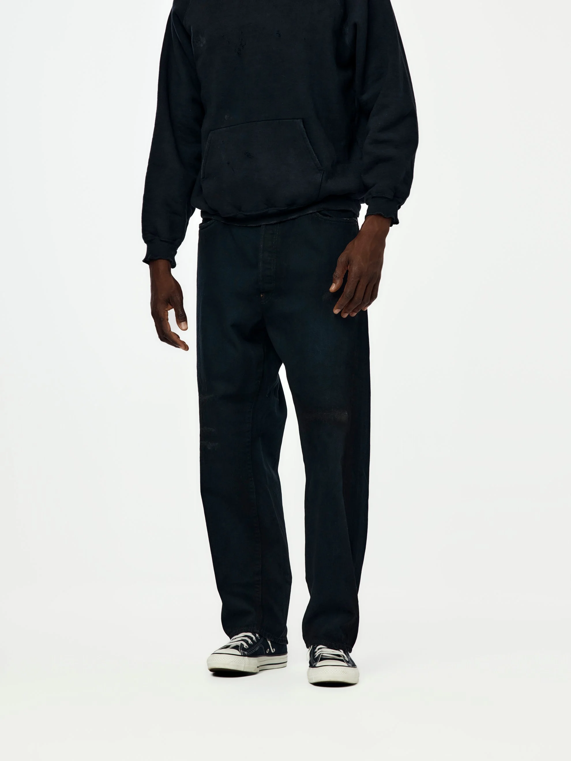 A.PRESSE X UNION NO.22 WIDE DENIM PANTS (BLACK) - 1