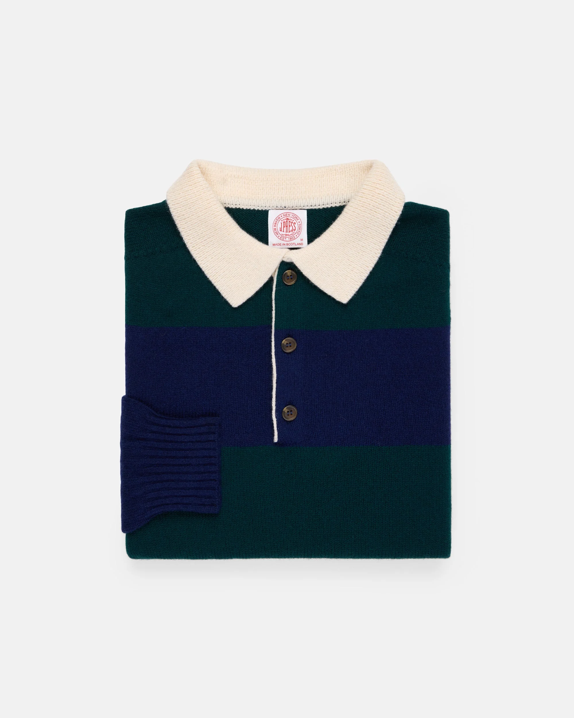 MADE-IN-SCOTLAND BLUE & GREEN RUGBY SWEATER - 1