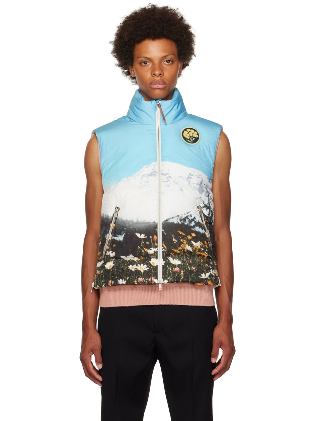 Blue Graphic Down Vest - 1
