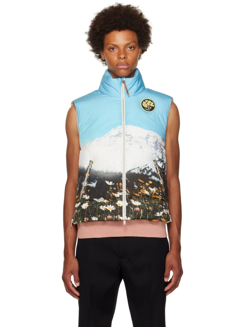 Blue Graphic Down Vest 1