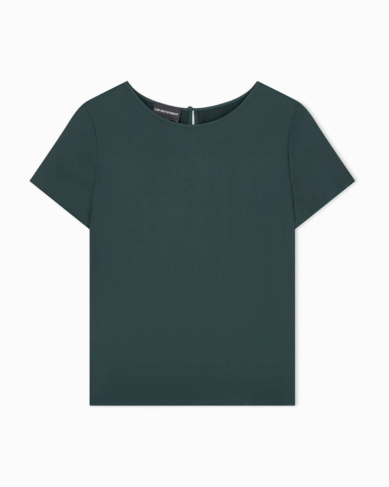 SATIN BLOUSE IN A SILK BLEND WITH SHORT SLEEVES ESSENTIAL - 1