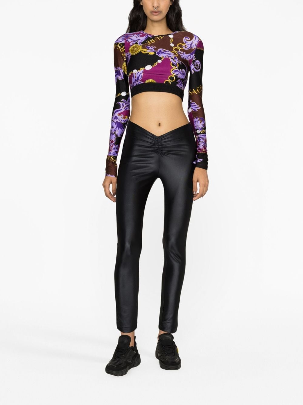 Barocco print crop top - 2