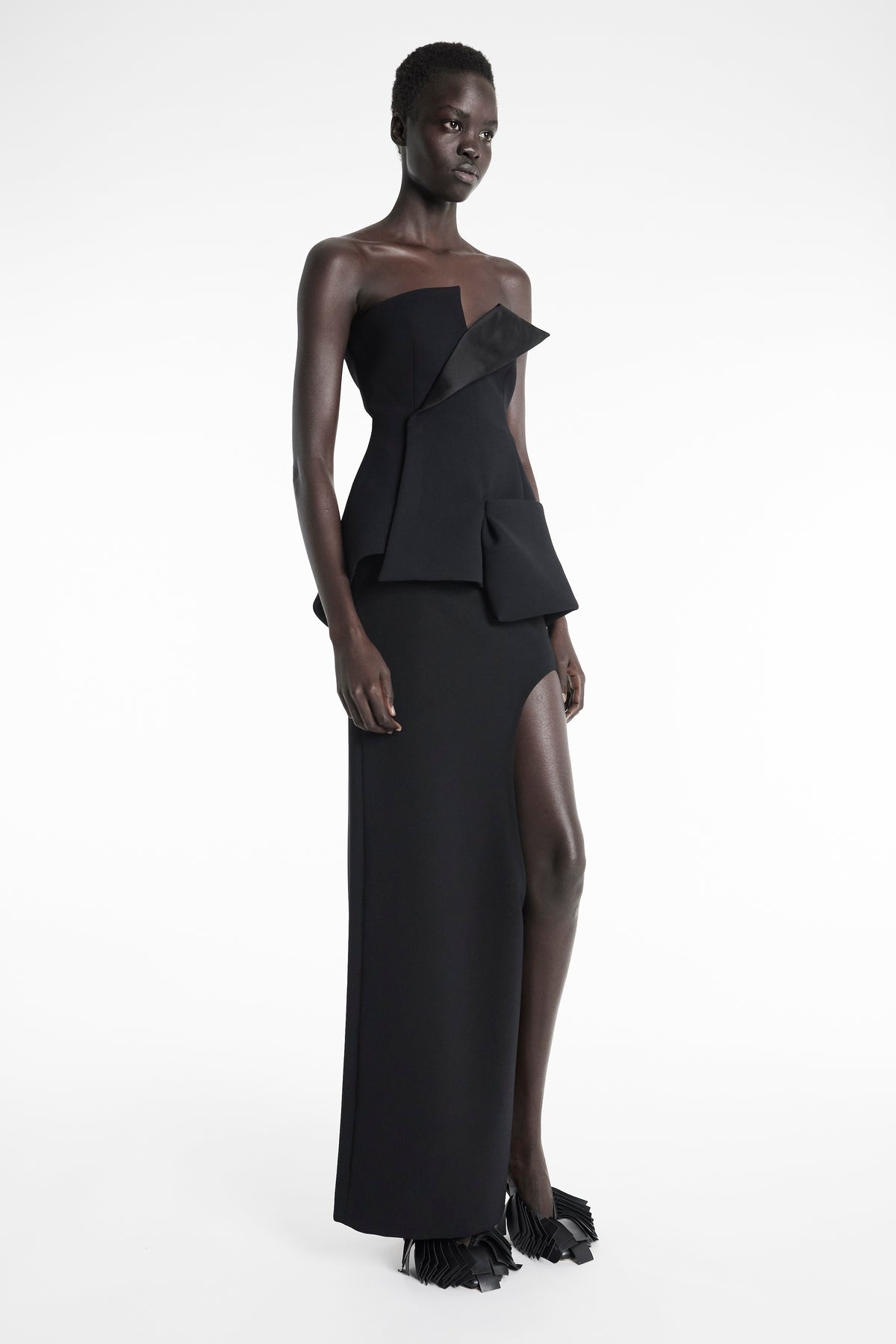 CORSETED TUXEDO TOP BLACK - 3