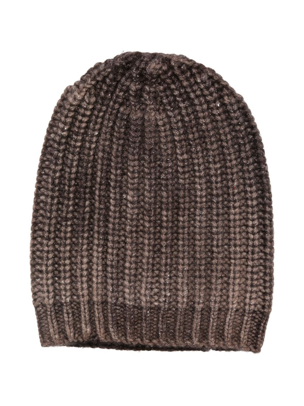 ribbed metallic-threading beanie - 2