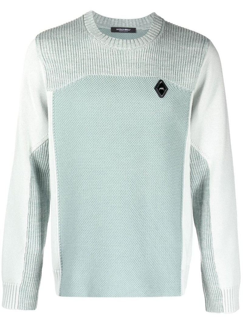 logo plaque colour-block jumper 1
