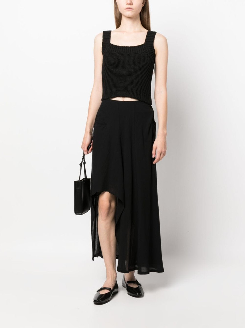 Yohji Yamamoto asymmetric midi skirt outlook