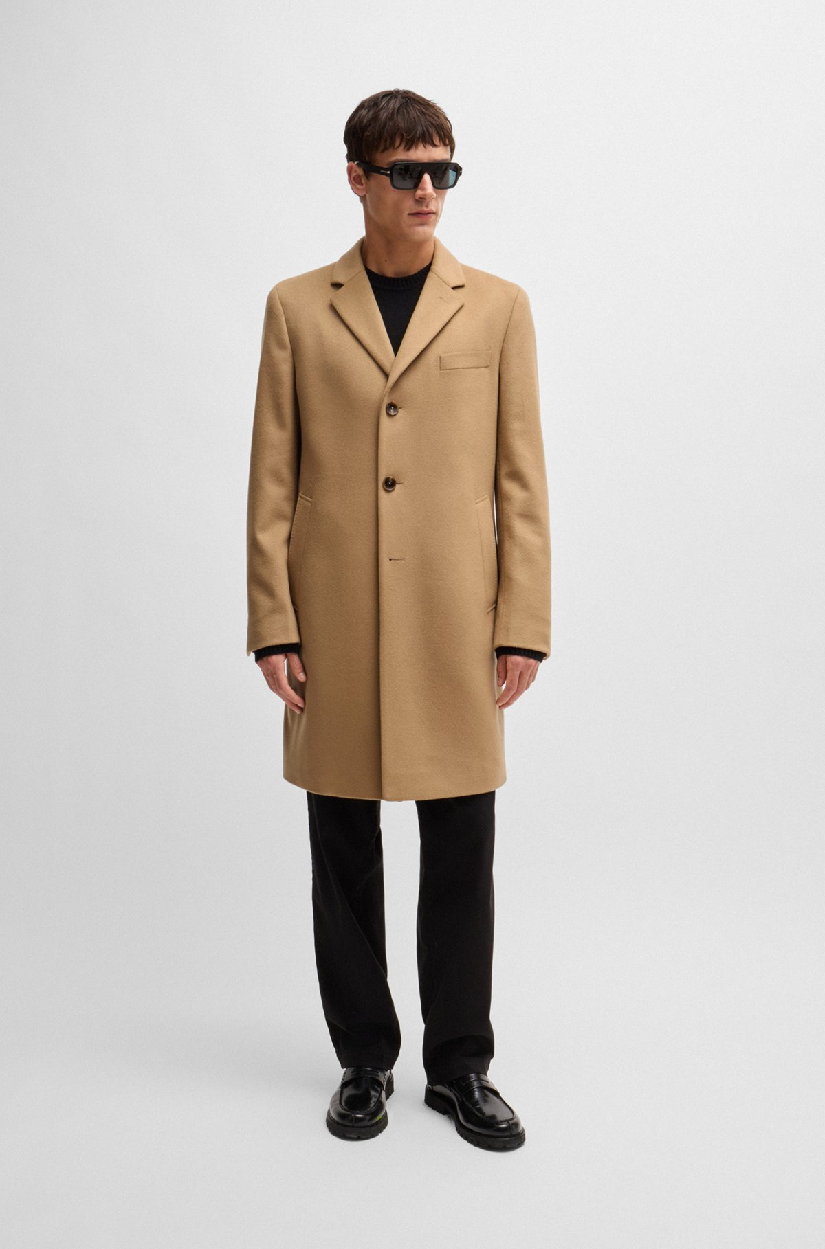 SLIM-FIT COAT IN WOOL AND CASHMERE - 2