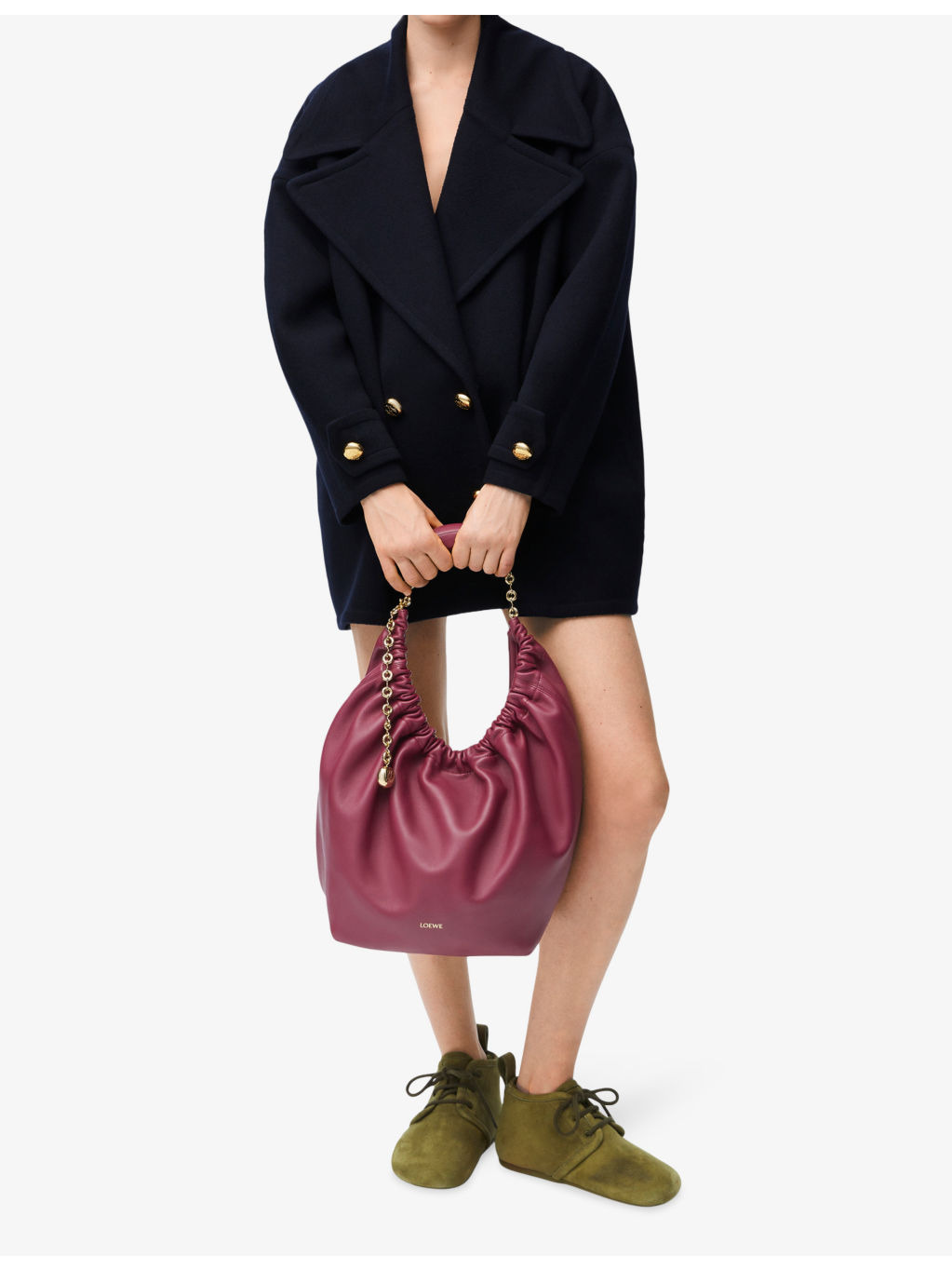 Pebble button-embellished wool coat - 2