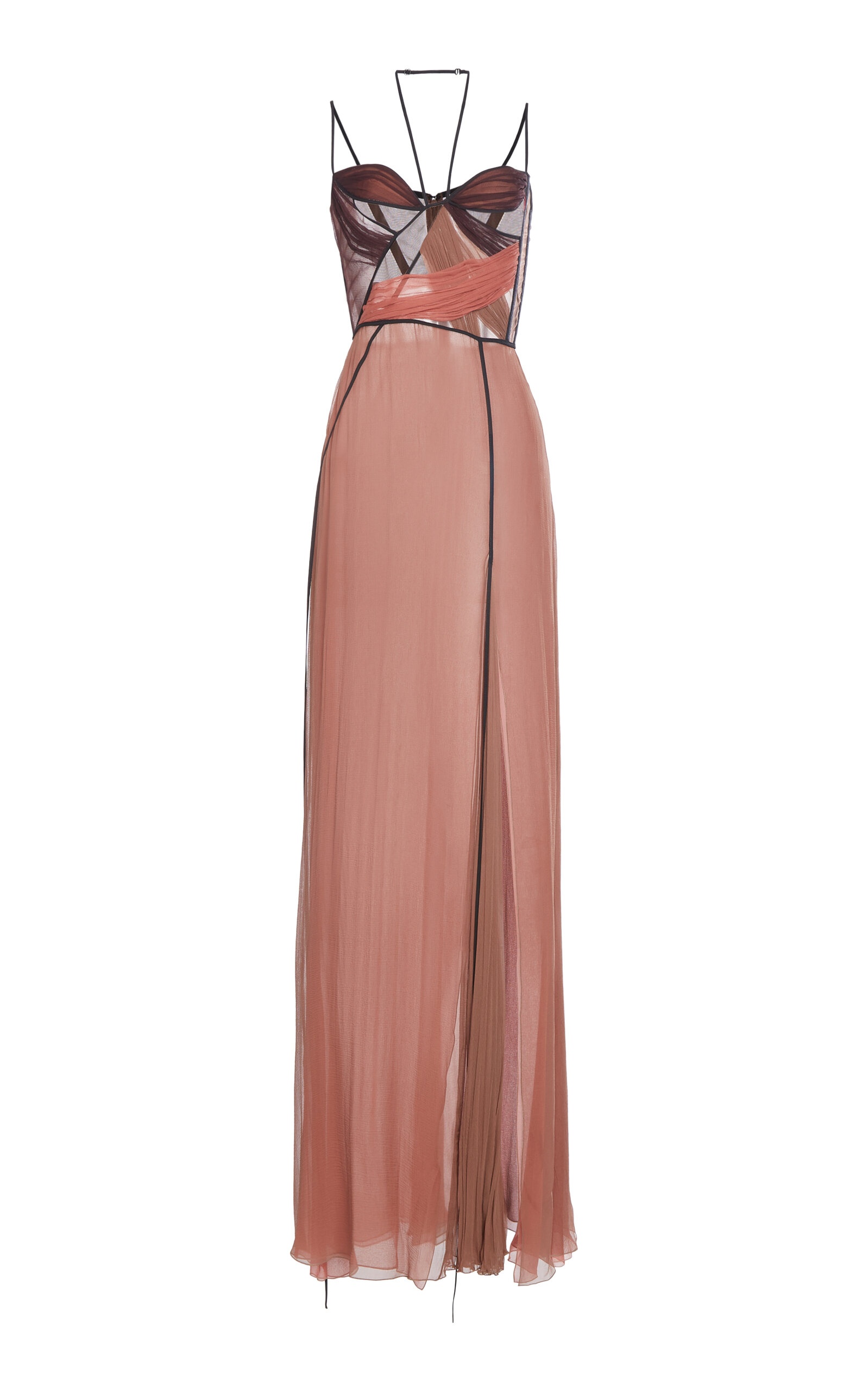 Mae Draped Silk Corset Gown pink - 1