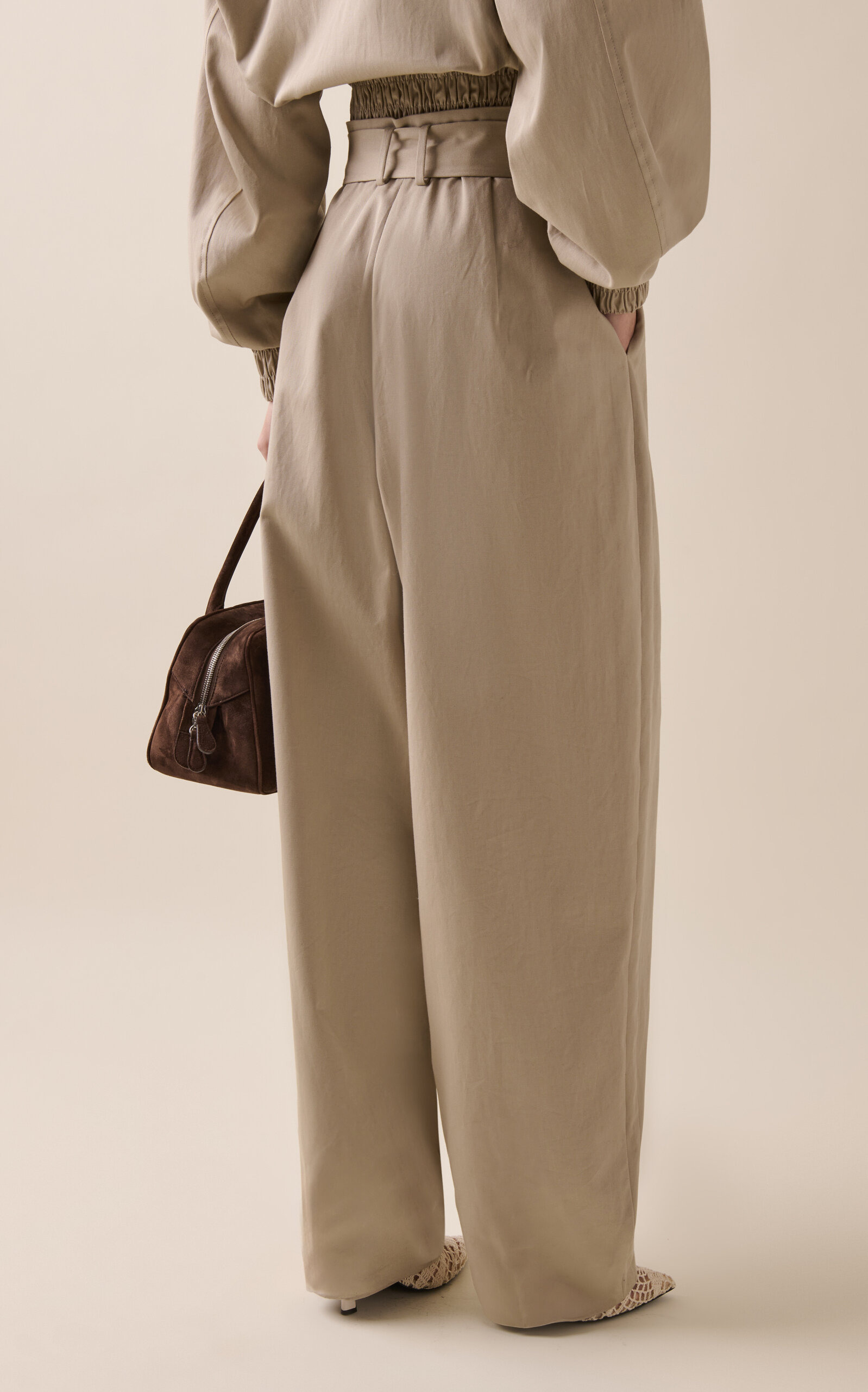Wide Leg Cotton Pants nude - 4