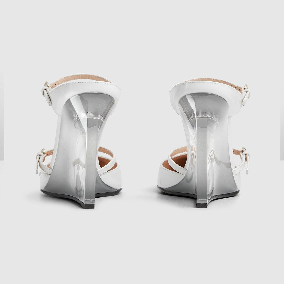 Gucci Logo Leather Wedge Mules - 3