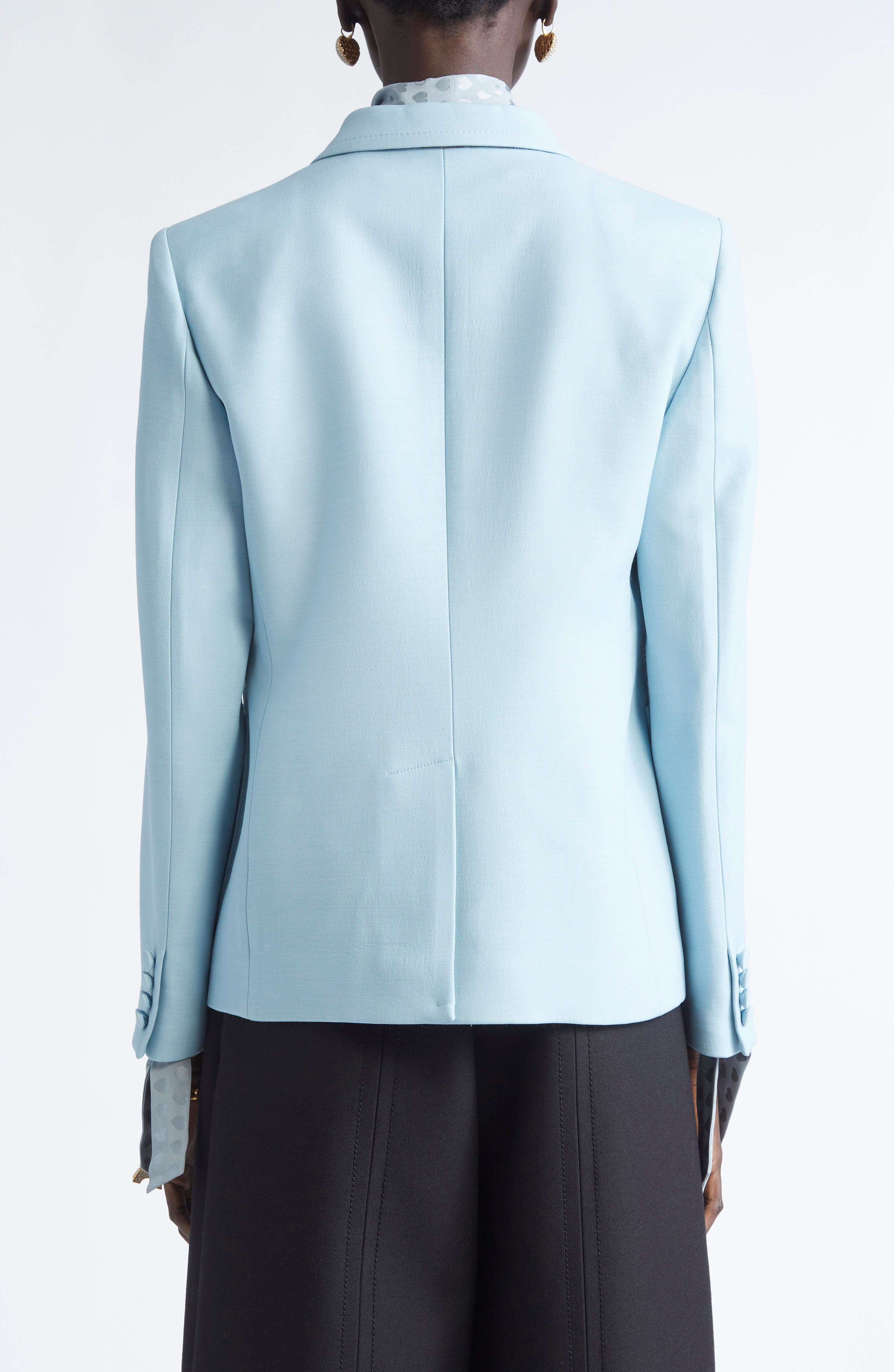 Valentino Garavani Solid Crepe Couture Sport Coat in Grey/Blue at Nordstrom - 3