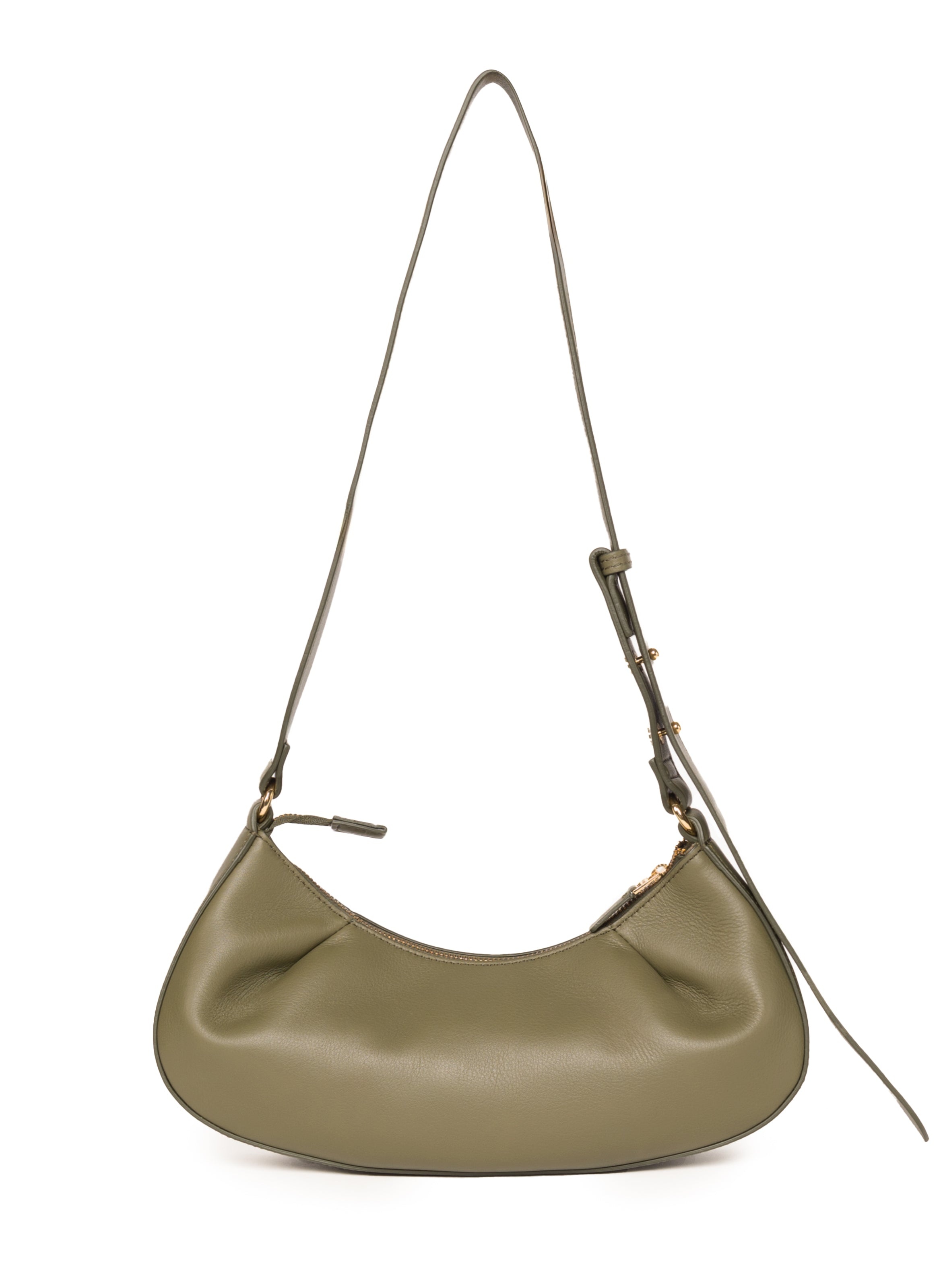 Dimple Moon Small Leather Olive Green - 1