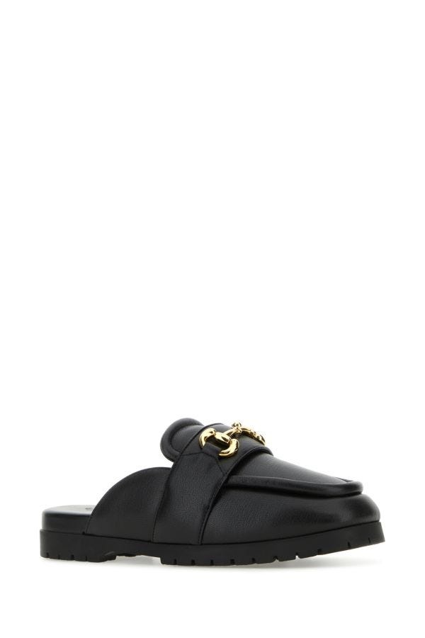 Gucci Woman Black Leather Slippers - 2