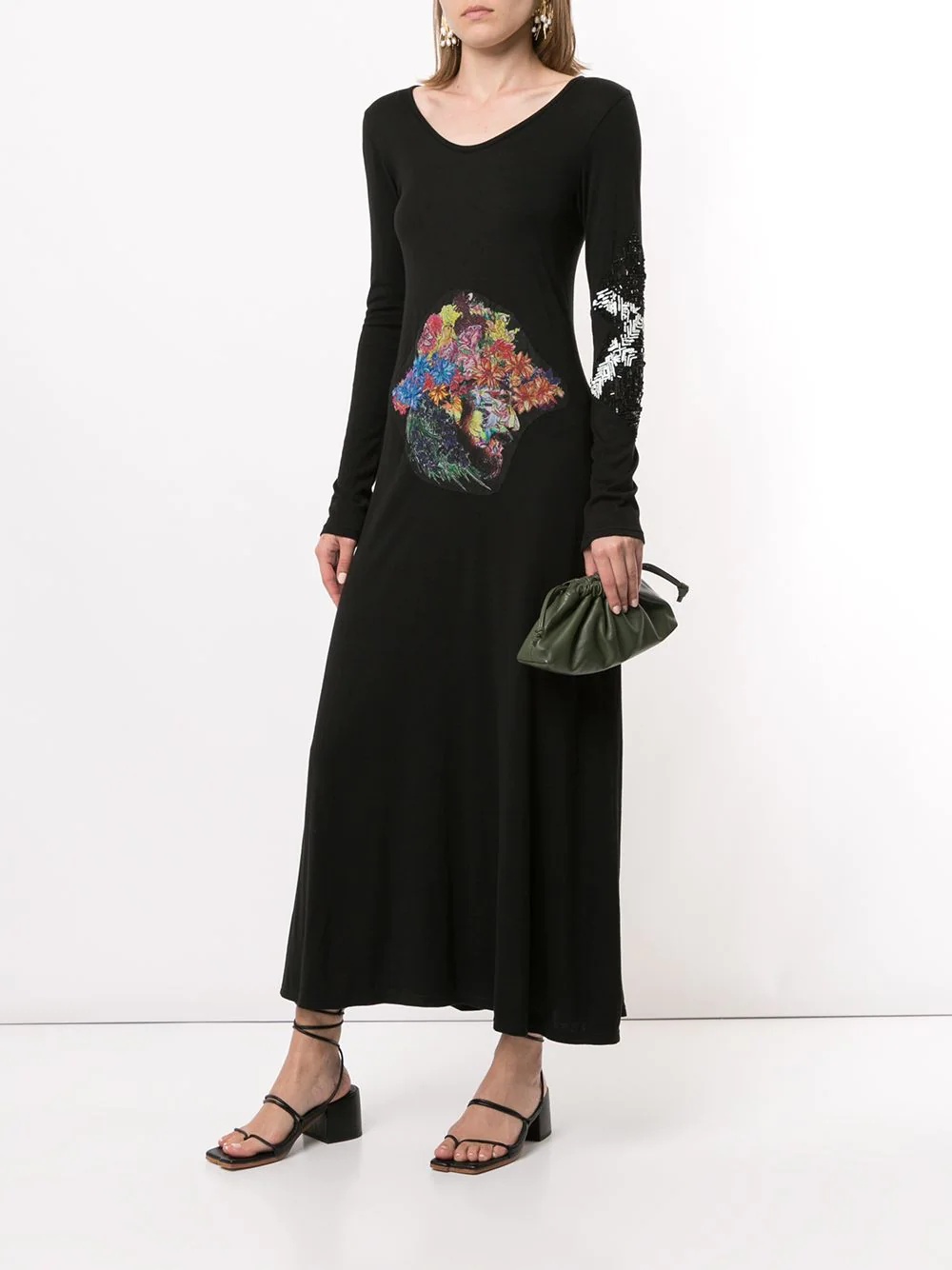 floral patch embroidered dress - 2