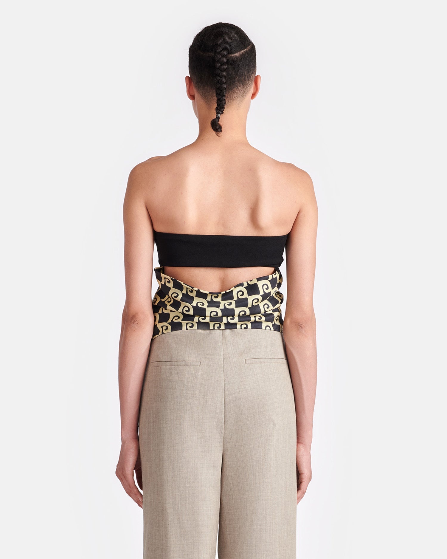 Printed Silk And Mesh-Jersey Bandeau Top - 3