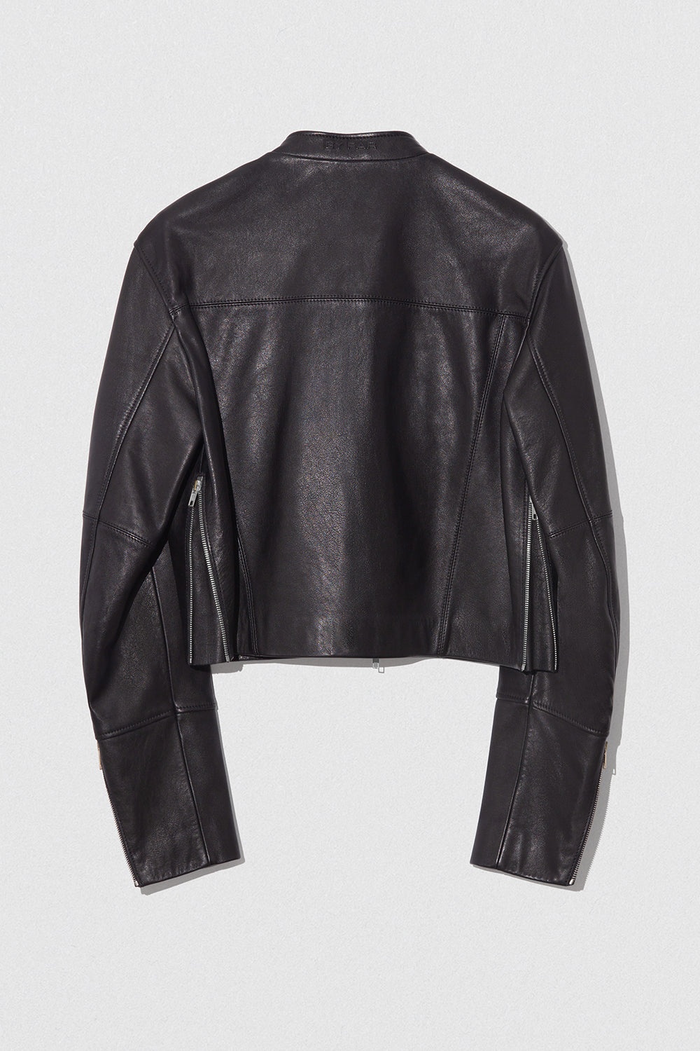 MILENA BIKER JACKET BLACK CALF NAPPA LEATHER - 6