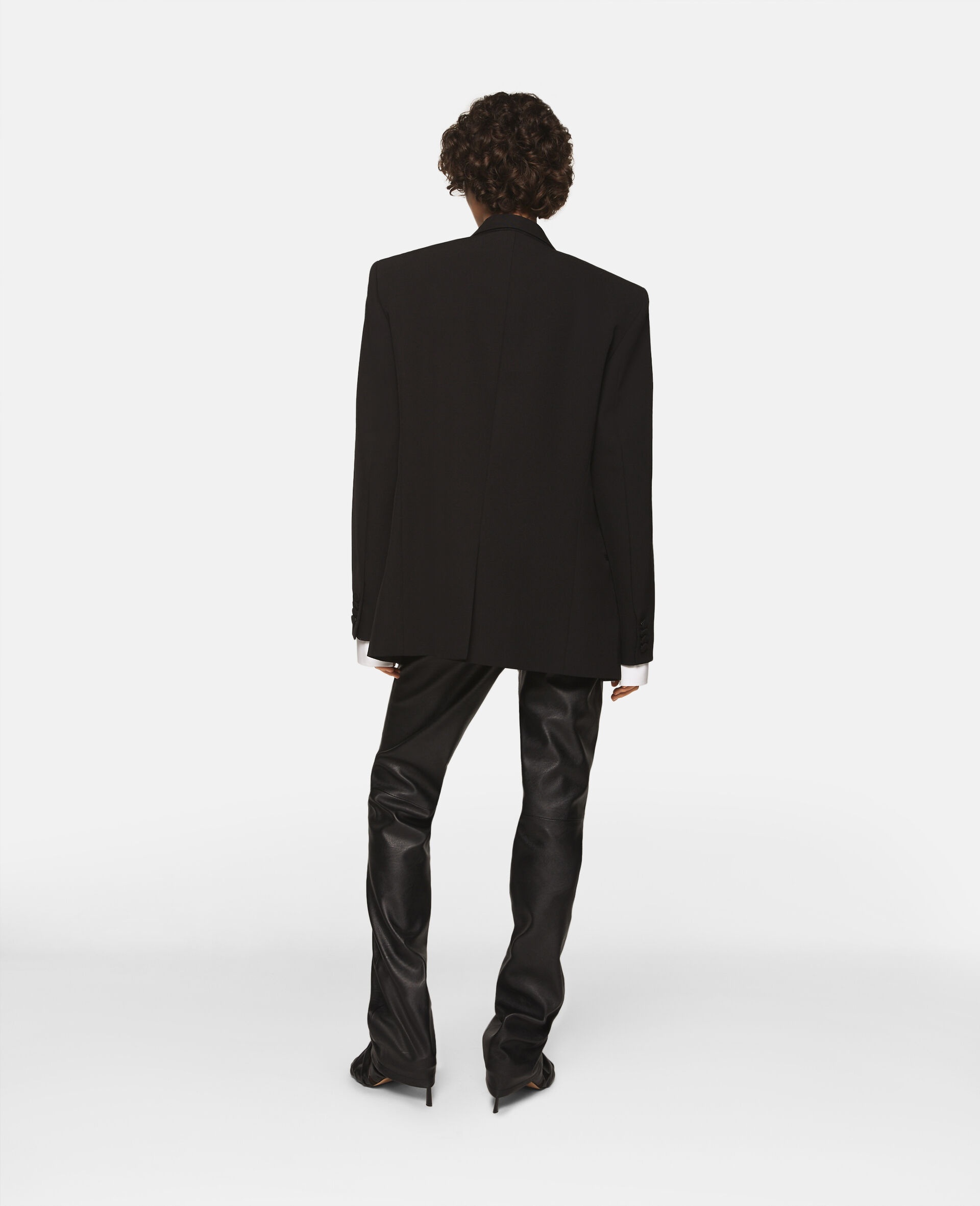 Wool Blazer with Shawl Lapels - 4