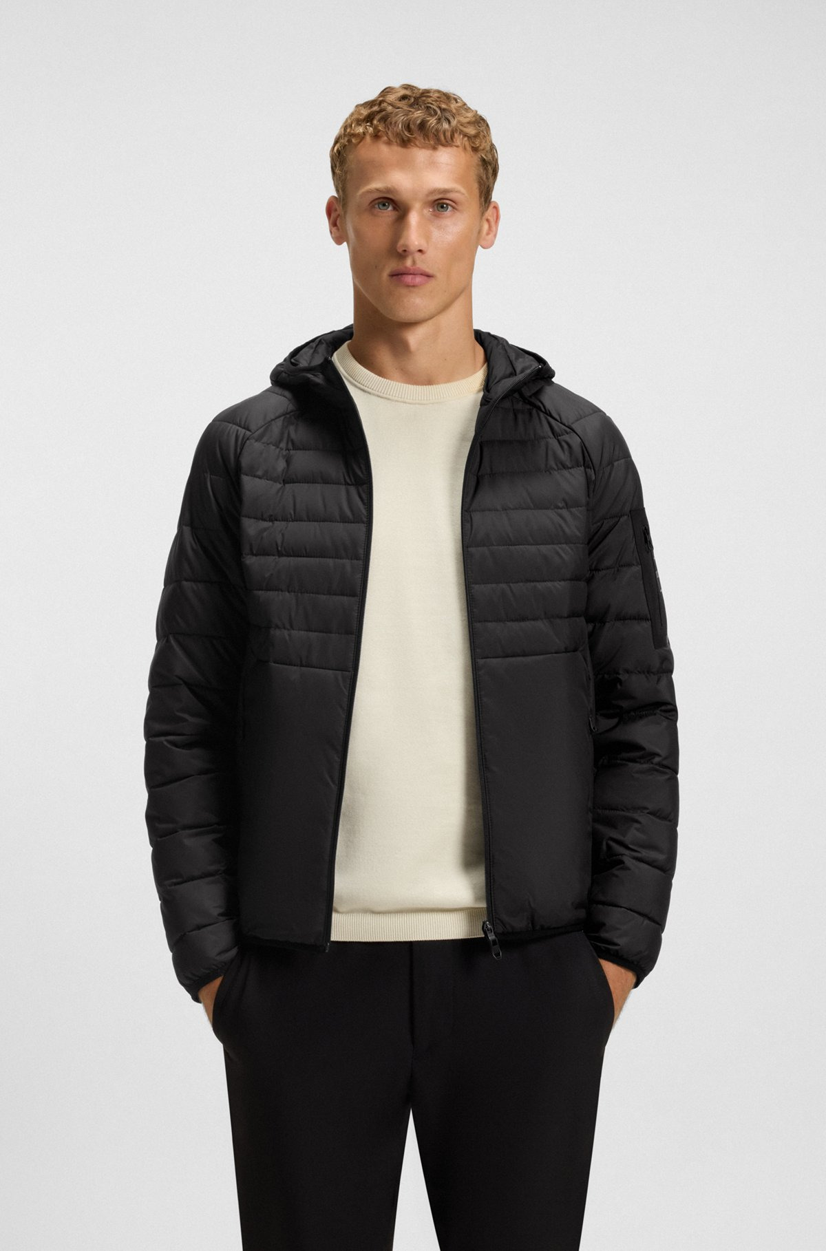 WATER-REPELLENT HOODED JACKET WITH DECORATIVE REFLECTIVE DETAILS - 2