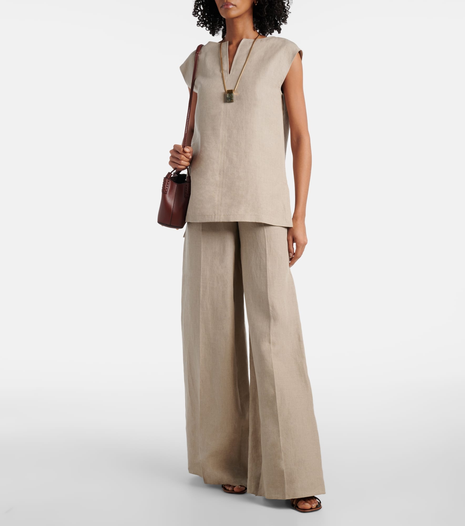 Sequoia high-rise linen wide-leg pants - 2
