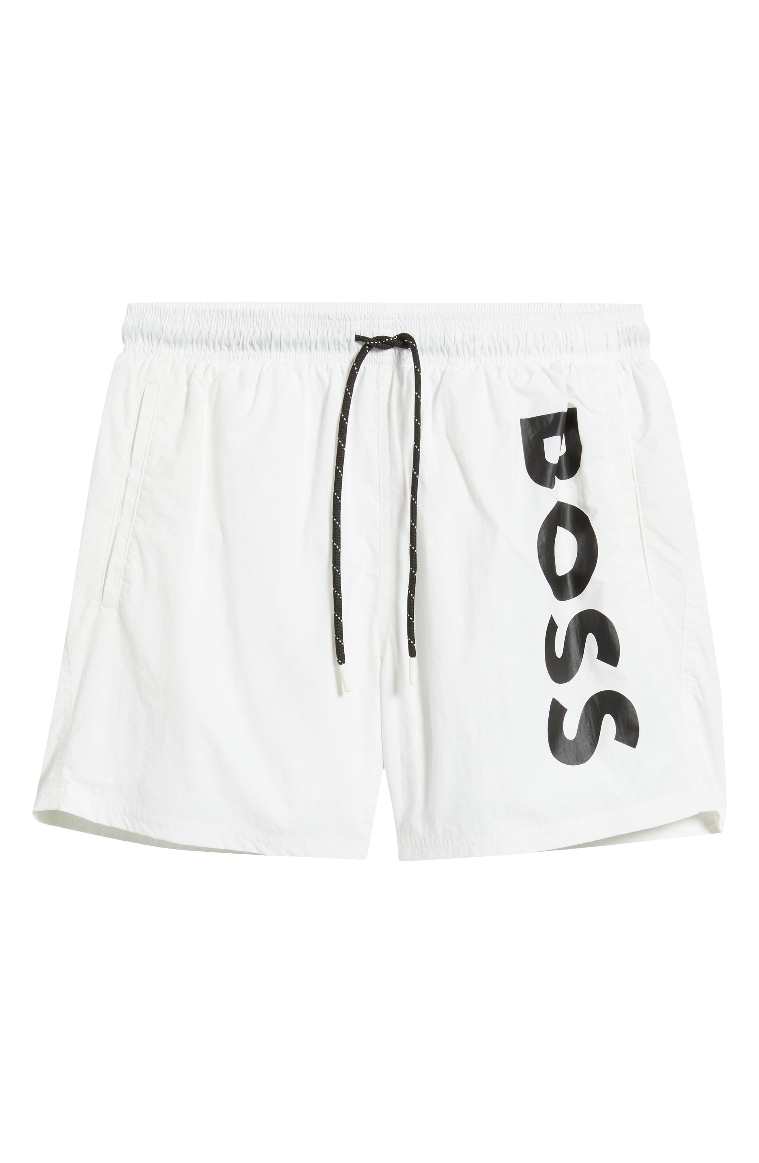 BOSS Octopus Swim Trunks in White at Nordstrom - 5
